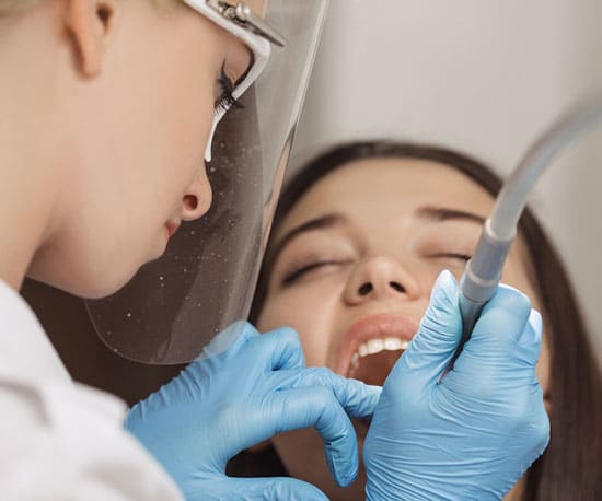 Patient having Dental bonding procedure at Azalea Dentistry in Bellevue,WA